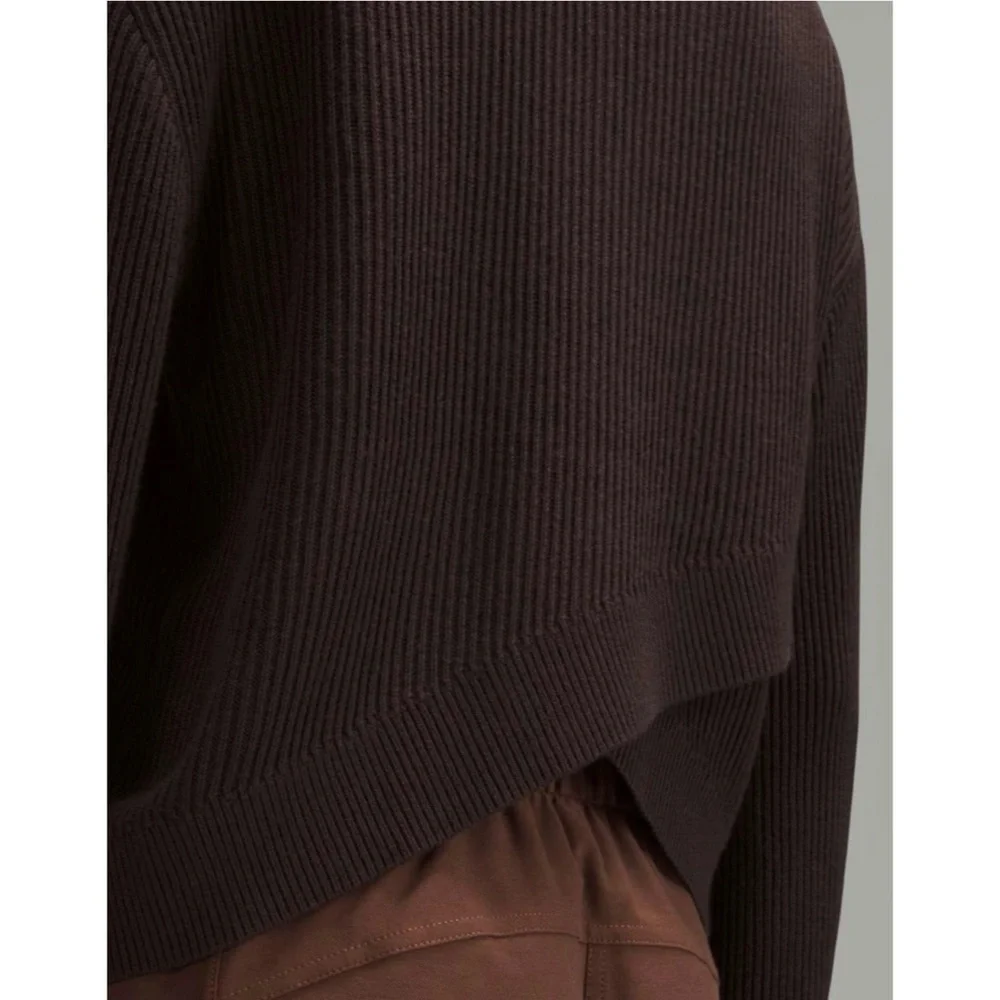 NWOT Lululemon Reversible Crossover Sweater In Espresso - Picture 5 of 16